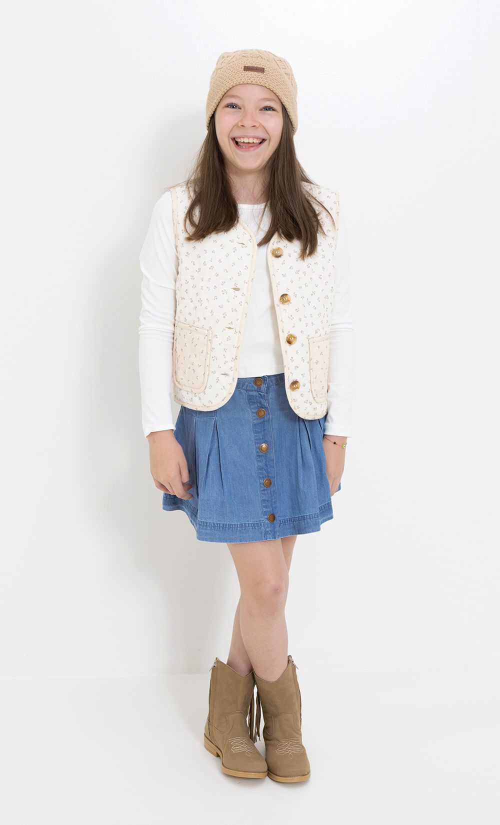 Pollera denim tablada de Mimo